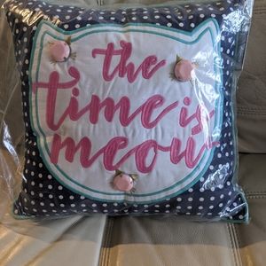 Pottery Barn Teen Pink Cat Pillow